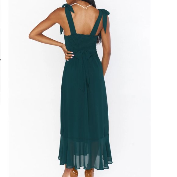 Elegant Teal Midi Dress - Picture 4 of 6